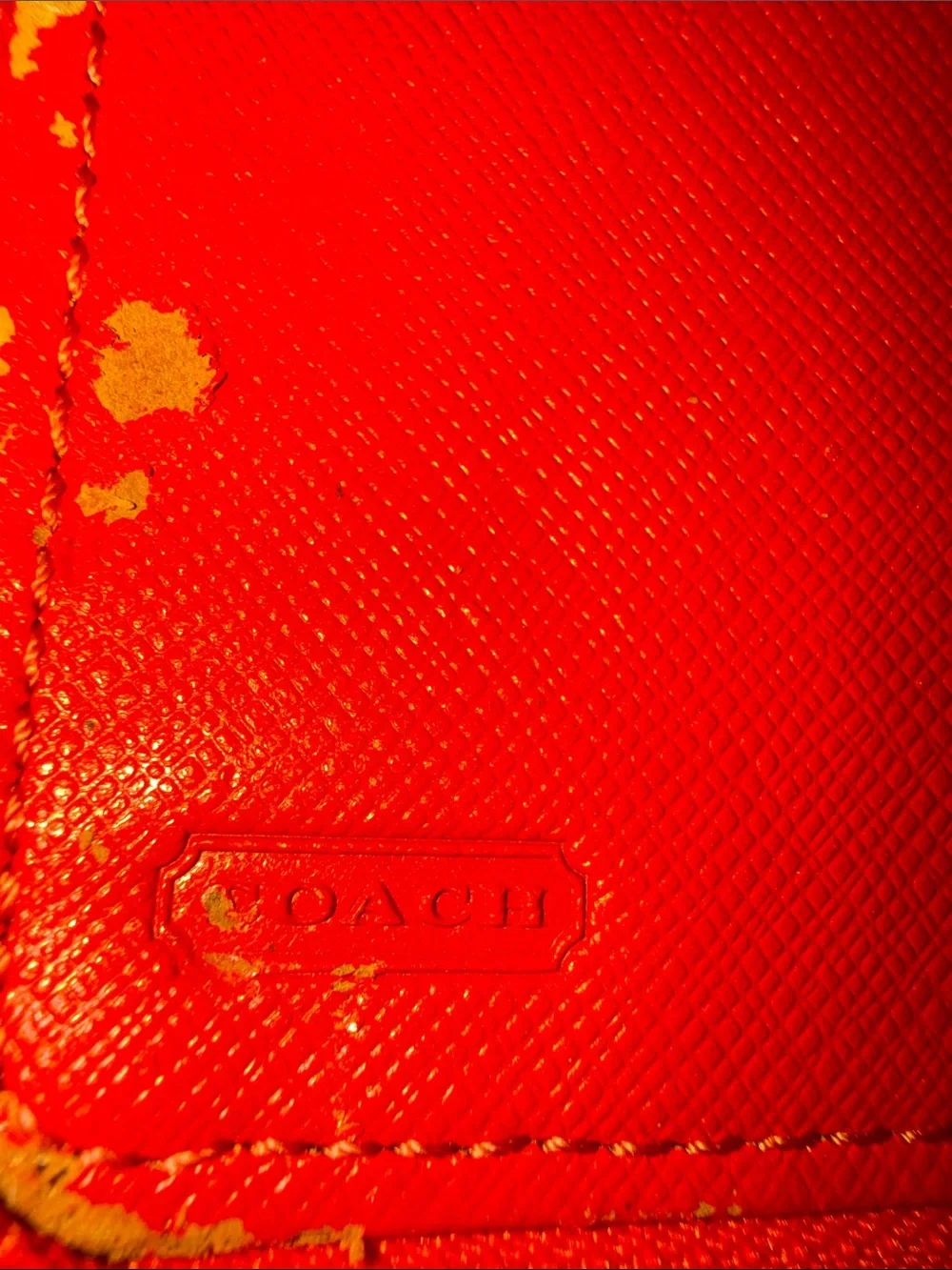Orange Leather Wristlet Phone Crossbody - Unbranded